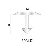 EDA147.81 - Bagheta despartitoare T, din aluminiu eloxat, 14x8mm, L=2,5m