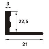 EFA225 - Bagheta flexibila din aluminiu natural 22,5 mm