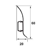 PBC605.167 - Plinta LINECO din PVC culoare nuc inchis pentru parchet - 60 mm