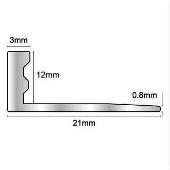 ESA120.94 - Bagheta dreapta muchii ext din aluminiu,  A=12mm