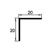 LBA207.88-Cornier cu laturi drepte din alama regala  20x20mm