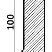 Plinta alba cubica din MDF, 100x18 mm, 2,4 m lungime