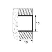 Profil U decorativ din inox, A=10mm, l=10mm Profil U decorativ din inox, A=10mm, l=10mm