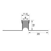 Profil dilatatie inox, A=10mm cu insertie gri Profil dilatatie inox, A=10mm cu insertie gri