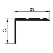 ATS25 - Protectie treapta cu caneluri din eloxALUM20, 25x20mm