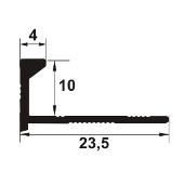 EDA107 - Bagheta dreapta 10mm adancime din eloxALUM20