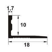 EMA100 - Bagheta dreapta din aluminiu neeloxat 10 mm