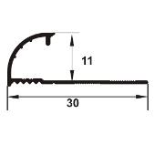 EQA117 - Bagheta Quadrant 11mm adancime din eloxALUM20