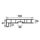 GLI153 - Glaf interior din PVC termorezistent, 150 mm