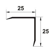 LCA257 - Cornier cu laturi tesite din eloxALUM20,  25x25mm