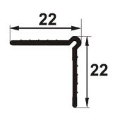 LCT227 - Cornier din PVC pentru tencuiala, 22x22 mm