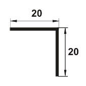 LLA105 - Cornier LINECO din aluminiu natural, 20x20 mm