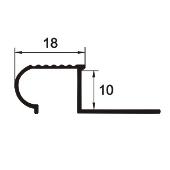 LRA105 - Protectie treapta rotunda LINECO din aluminiu eloxat 10 mm