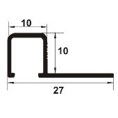 TDG104 - Bagheta patrata Genesis 10mm adancime din aluminiu eloxat, 2.5m