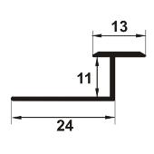 TFA117 - Profil T flexibil din aluminiu eloxat 13x11 mm