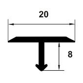 TLC209 - Profil T din aluminiu sublicromat 20 mm