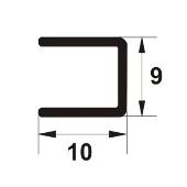 UPD107 - Profil U decorativ din aluminiu eloxat 9x10 mm