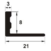 EFA080 - Bagheta flexibila din aluminiu natural 8 mm