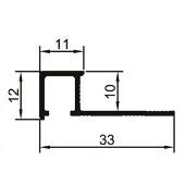 TDG107 - Bagheta patrata 10mm adancime din eloxALUM20, 2.7m