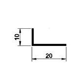 LIA201 - Cornier din aluminiu cu laturi inegale, 20X10X1,2 mm