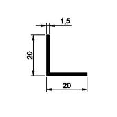 LEA20 - Cornier din aluminiu cu laturi egale, 20X20X1,2 mm