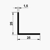 LEA25 - Cornier din aluminiu cu laturi egale, 25X25X1,5 mm