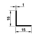 LEA15 - Cornier din aluminiu cu laturi egale, 15X15X1,0 mm