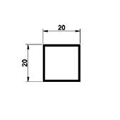 BPT20 - Teava patrata din aluminiu, 20X20X1,2 mm