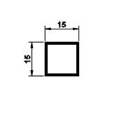 BPT15 - Teava patrata din aluminiu, 15X15X1,0 mm