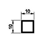 TPG10 - Teava patrata goala din aluminiu, 10X10X1,0 mm