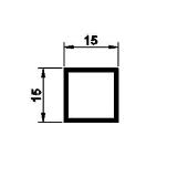 TPG15 - Teava patrata goala din aluminiu, 15X15X1,0 mm