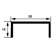 UPD257 - Profil U decorativ din aluminiu eloxat, A=10mm, l=25mm